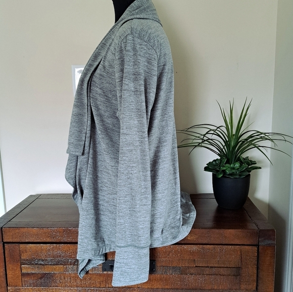 Nike Dri Fit Open Drape Cardigan Yoga Open Front Top Size Large Green Active - Picture 4 of 13